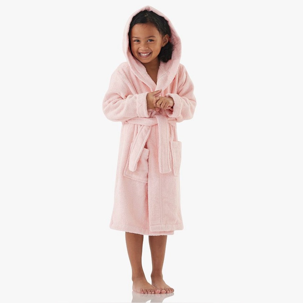 Kids Pink Hooded bathrobe